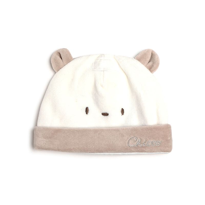 Infants Bronze Velour Hat with Applique Embroidery image number null